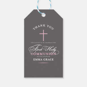 Etiqueta Para Presente Primeiro obrigado que elegante do comunhão