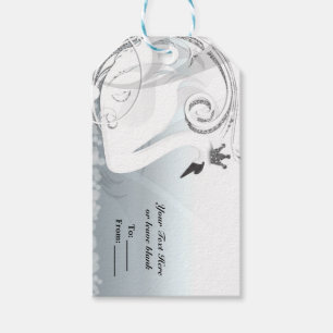 Etiqueta Para Presente Princesa Cisne Prata & Branco Elegante Festa Perso