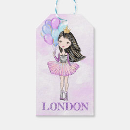 Etiqueta Para Presente Princesa da Festa de Aniversário Lavanda Turquesa 