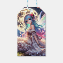 Etiqueta Para Presente Princesa de Fada de Lua de Anime, em Jardim