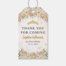 Etiqueta Para Presente Princesa Dourada Floral Quinceanera Aniversário Fa