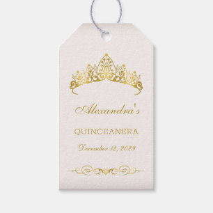 Etiqueta Para Presente Princesa dourada tiara Quinceanera