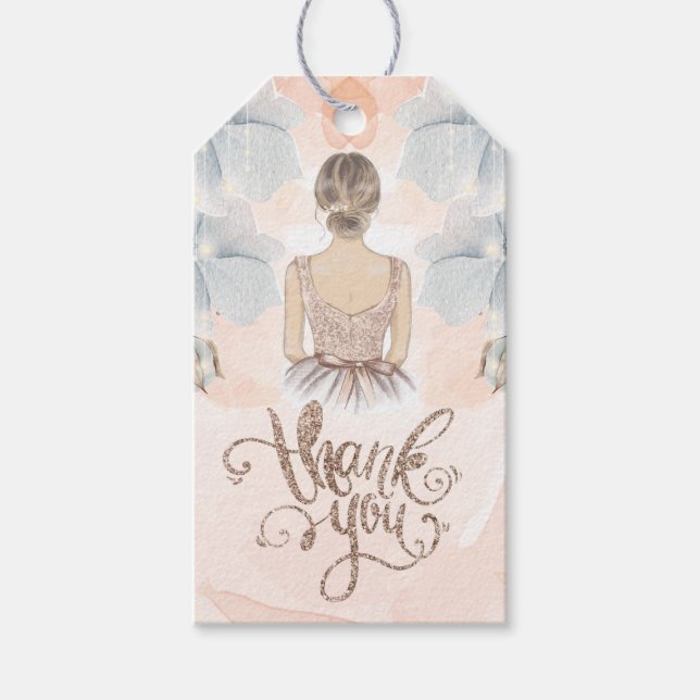 Etiqueta Para Presente Princesa Festa de aniversário Obrigado Beige Glitt (Frente)