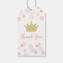 Etiqueta Para Presente Princesa Rosa Dourado Brilho Aniversário Obrigada