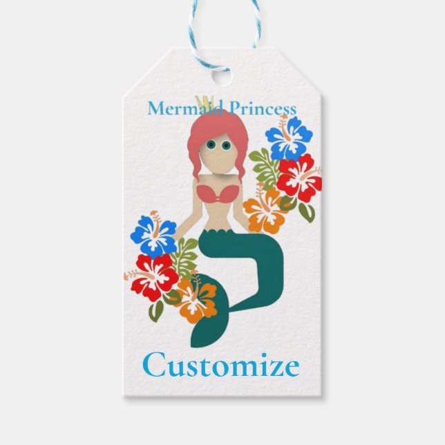 Etiqueta Para Presente Princesa Sereia Ruiva Thunder_Cove (Frente)