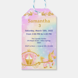 Etiqueta Para Presente Princess Unicorn Gift Tags, Samantha Birthday