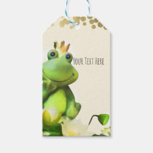 Etiqueta Para Presente Príncipe Sapo Verde & Dourado Festa de Bebê Brinde