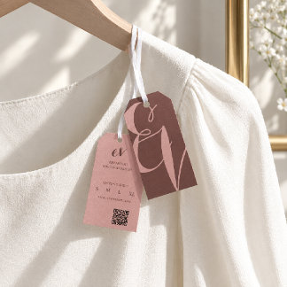 Etiqueta Para Presente Produto Marrom Rosa Minimalista Elegante QR Pendur