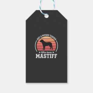 Etiqueta Para Presente Professor de Física Mastiff Amante de Cães