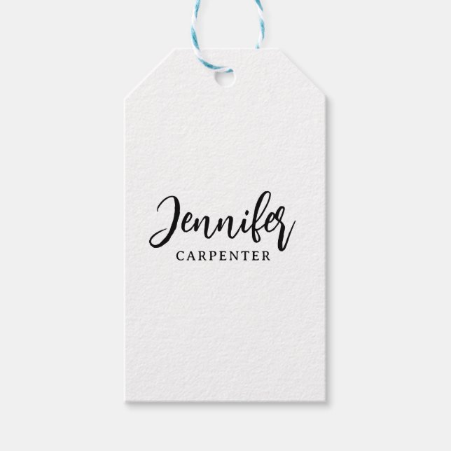 Etiqueta Para Presente Profissional elegante moderno minimalista adiciona (Frente)