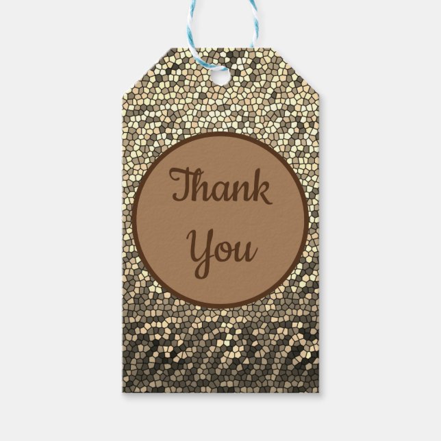 Etiqueta Para Presente Profissional Obrigado Mosaico do Padrão do Azulejo (Frente)