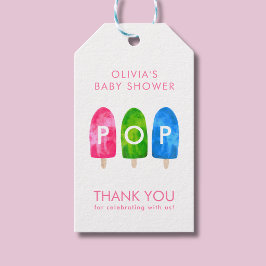 Etiqueta Para Presente Pronta para Estourar Chuveiro de Bebê Rosa Colorid