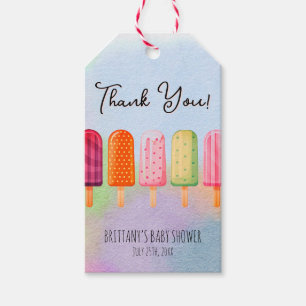 Etiqueta Para Presente Pronto para Pop Popsicle Chá de fraldas Obrigado