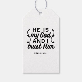 Etiqueta Para Presente Psalm 91:2 – Trust in God Christian Bible Verse