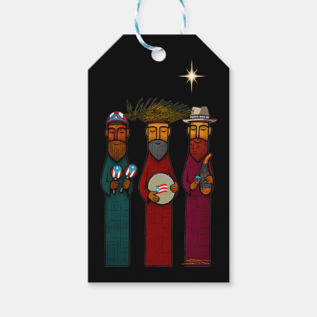 Etiqueta Para Presente Puerto Rican Three Wise Men – Parranda (Frente)