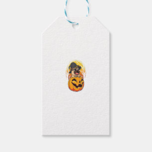 Etiqueta Para Presente Pug and Pumpkin Spooky Halloween Homens Mulheres C