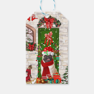 Etiqueta Para Presente Pug Dog Christmas