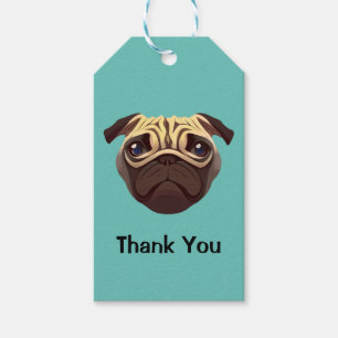 Etiqueta Para Presente Pug Obrigado