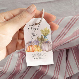 Etiqueta Para Presente Pumpkin Branco Cor De Água Rosa Muito Obrigado