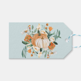 Etiqueta Para Presente Pumpkin Floral Cores Azuis