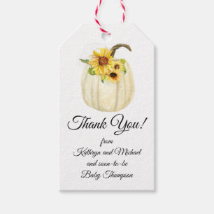 Etiqueta Para Presente Pumpkin Floral De Girassol Obrigado Garota
