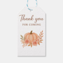 Etiqueta Para Presente Pumpkin Floral Thank You For Coming Favor Gift Tag