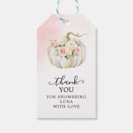 Etiqueta Para Presente Pumpkin Rosa Chá de fraldas Floral