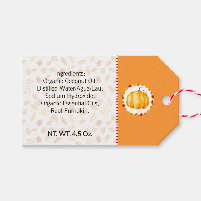 Etiqueta Para Presente #Pumpkin Spice #Homemade Bath & Body Label | Etiqu (Frente (horizontal))