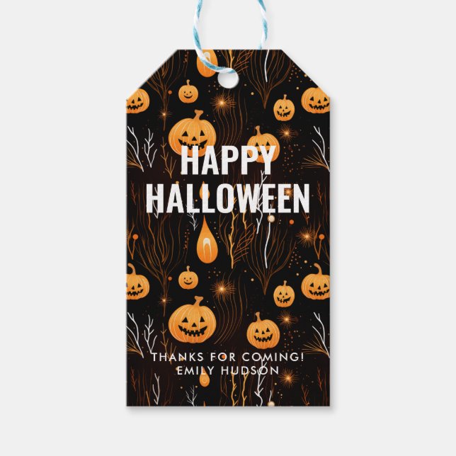 Etiqueta Para Presente Pumpkin Spookie Halloween (Frente)