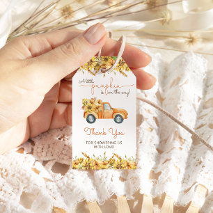 Etiqueta Para Presente Pumpkin Truck Chá de fraldas de girassóis