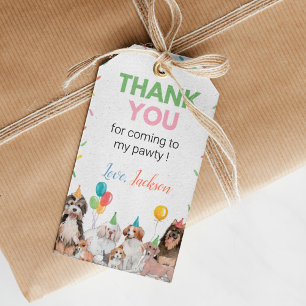 Etiqueta Para Presente Puppy Dog Birthday Tema Obrigado