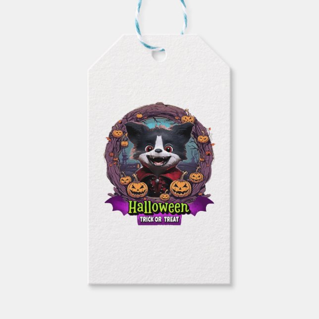 Etiqueta Para Presente Puppy Halloween Costume (Frente)