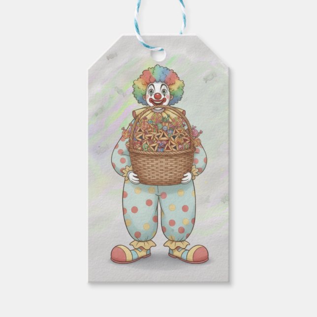 Etiqueta Para Presente Purim Clown Mishloach Manot  (Frente)