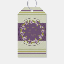 Etiqueta Para Presente Purple Floral e Verde