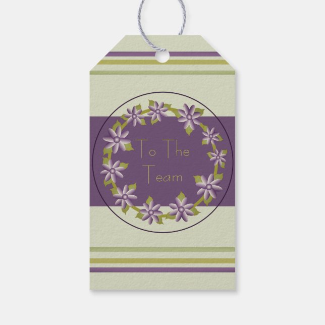 Etiqueta Para Presente Purple Floral e Verde (Verso)