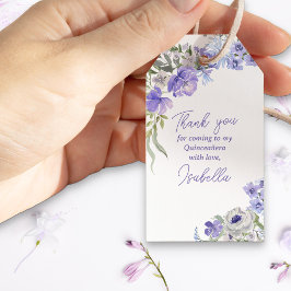 Etiqueta Para Presente Purple Floral Quinceanera Obrigado