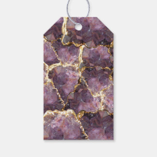 Etiqueta Para Presente Purple Gold Crystal Collage Gift Tags