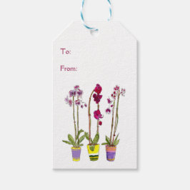 Etiqueta Para Presente Purple Orchids Whimsical Floral Boho Gift Tags