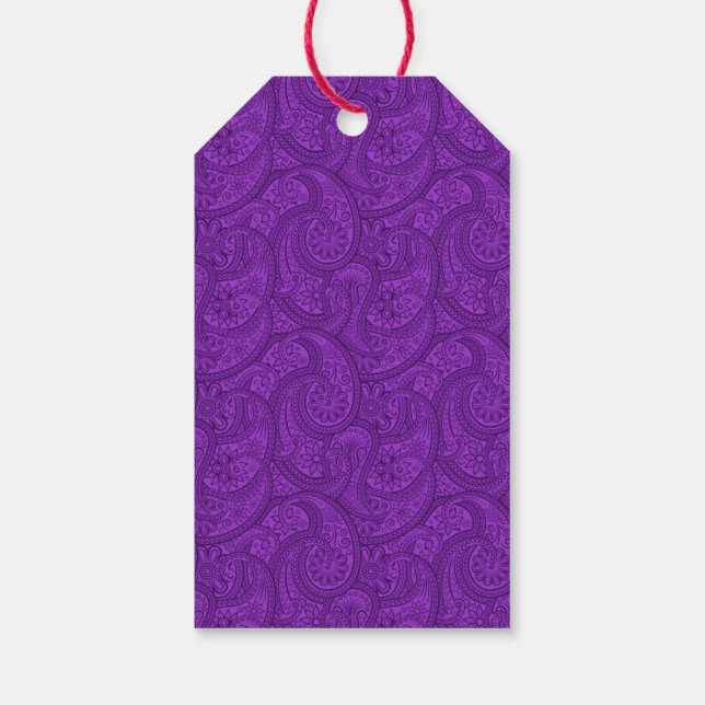 Etiqueta Para Presente Purple Paisley (Verso)