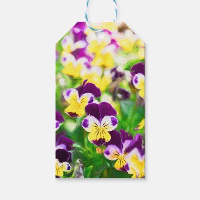 Etiqueta Para Presente Purple Pansies (Frente)