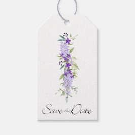 Etiqueta Para Presente Purple Shades Floral Garland Save the Date