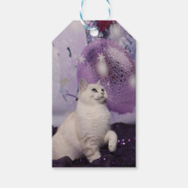 Etiqueta Para Presente Purple XMAS Cat