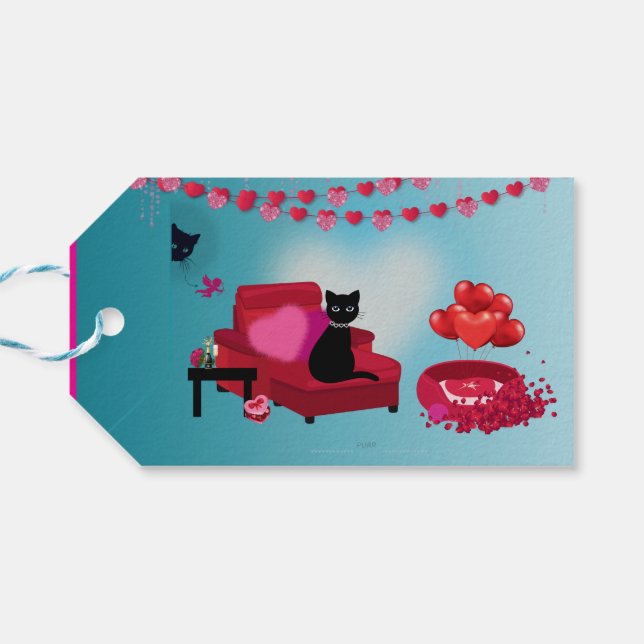 Etiqueta Para Presente Purr Love - Cupid - Cat Gift Bag (Verso Horizontal)