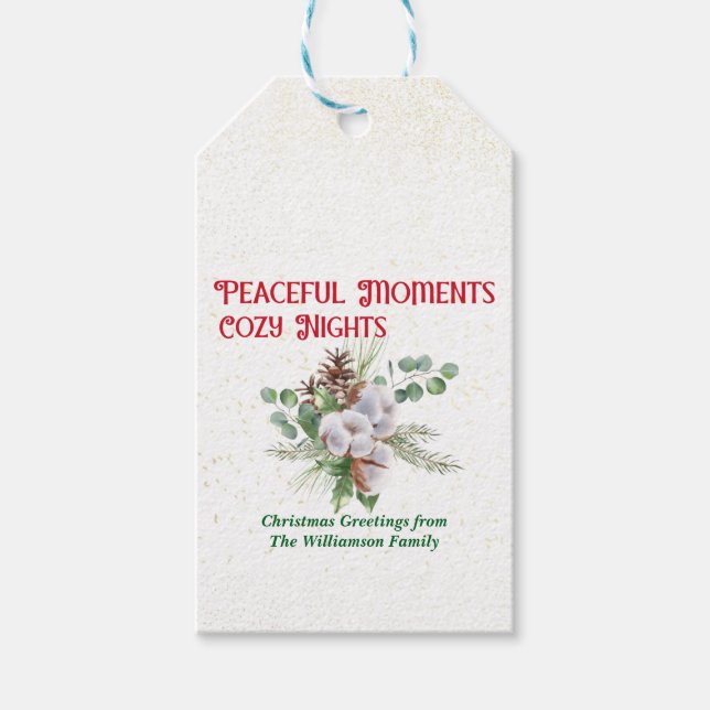 Etiqueta Para Presente Pussy Willow Catkin Bouquet Christmas (Frente)