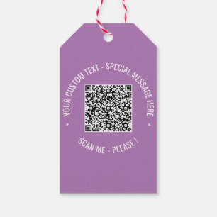 Etiqueta Para Presente QR Code Scan Info Personalizar Cores de Texto Pers