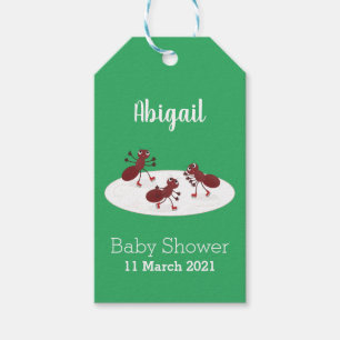 Etiqueta Para Presente Quadrinhos de gelo de formigas vermelhas felizes