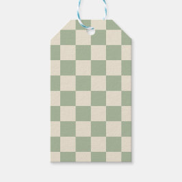 Etiqueta Para Presente Quadro de Verificação Branco Verde e Desligado