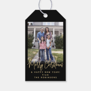 Etiqueta Para Presente Qualquer texto com script moderno Foto simples Pre