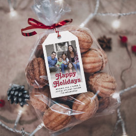 Etiqueta Para Presente Qualquer Texto Retrotipografia E Foto Vermelho Fes