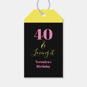 Etiqueta Para Presente Quarenta e Adorando os 40 Anos de Aniversário Amar